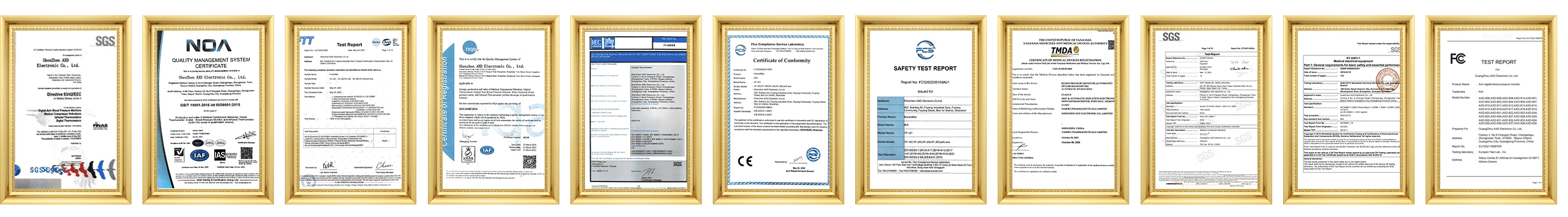 AXDCARE certificates and compliance documents