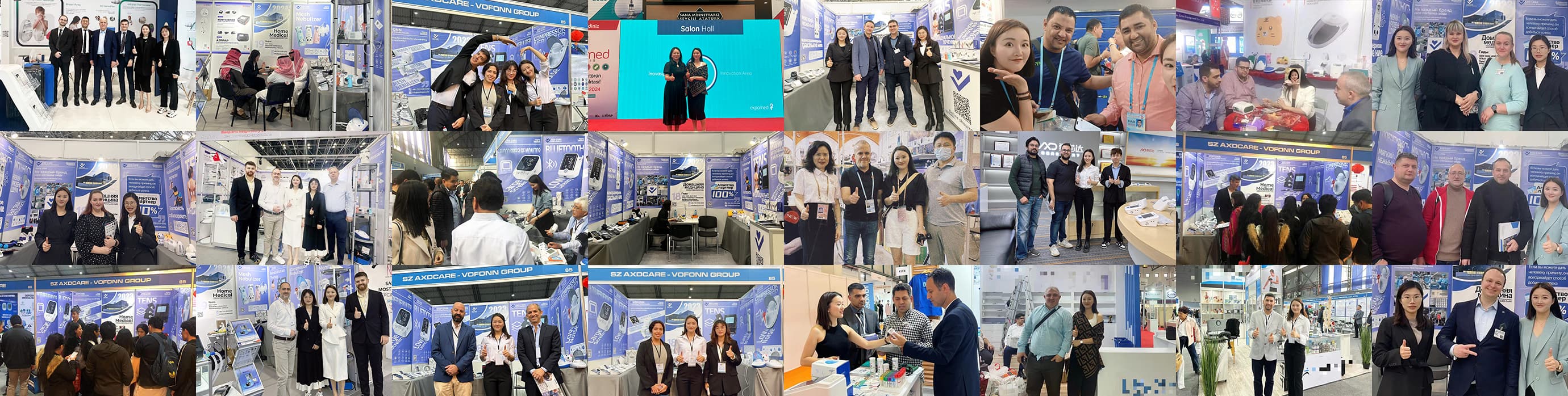 AXDCARE team meeting customers at international medical industry exhibitions