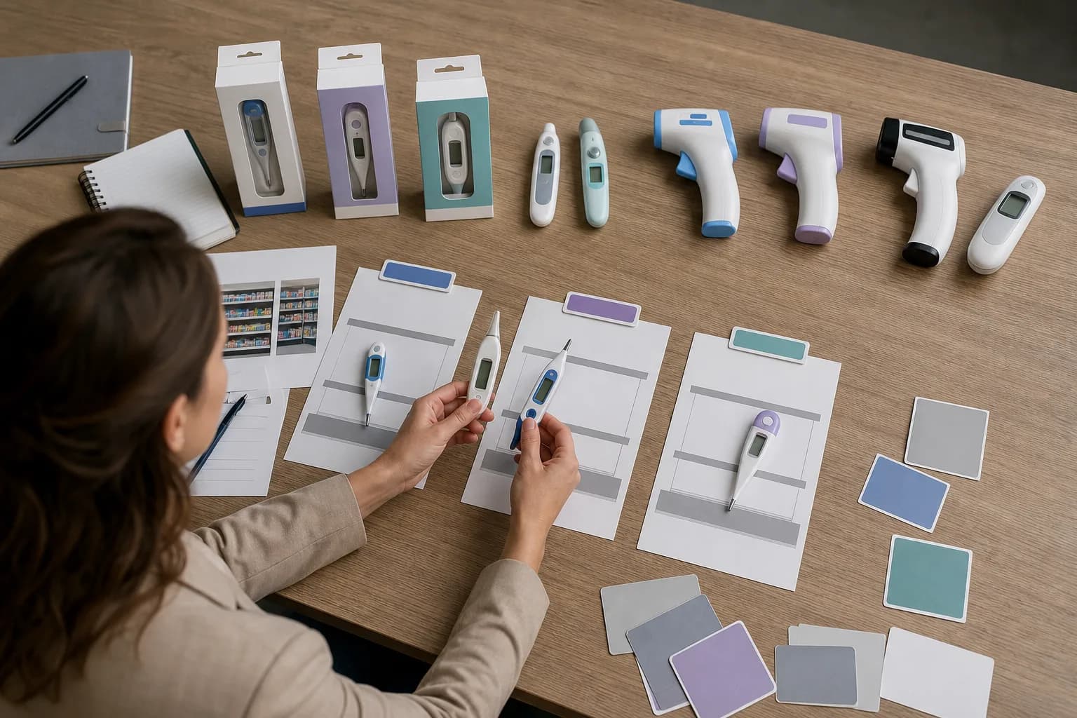 Thermometer channel assortment planning with digital and infrared samples