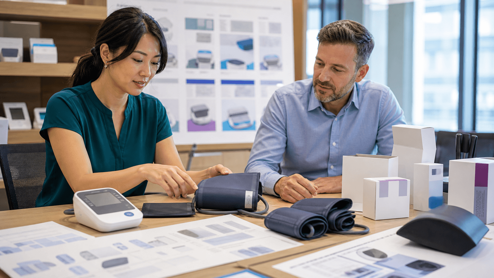 Distributor channel education materials for blood pressure monitor cuff size