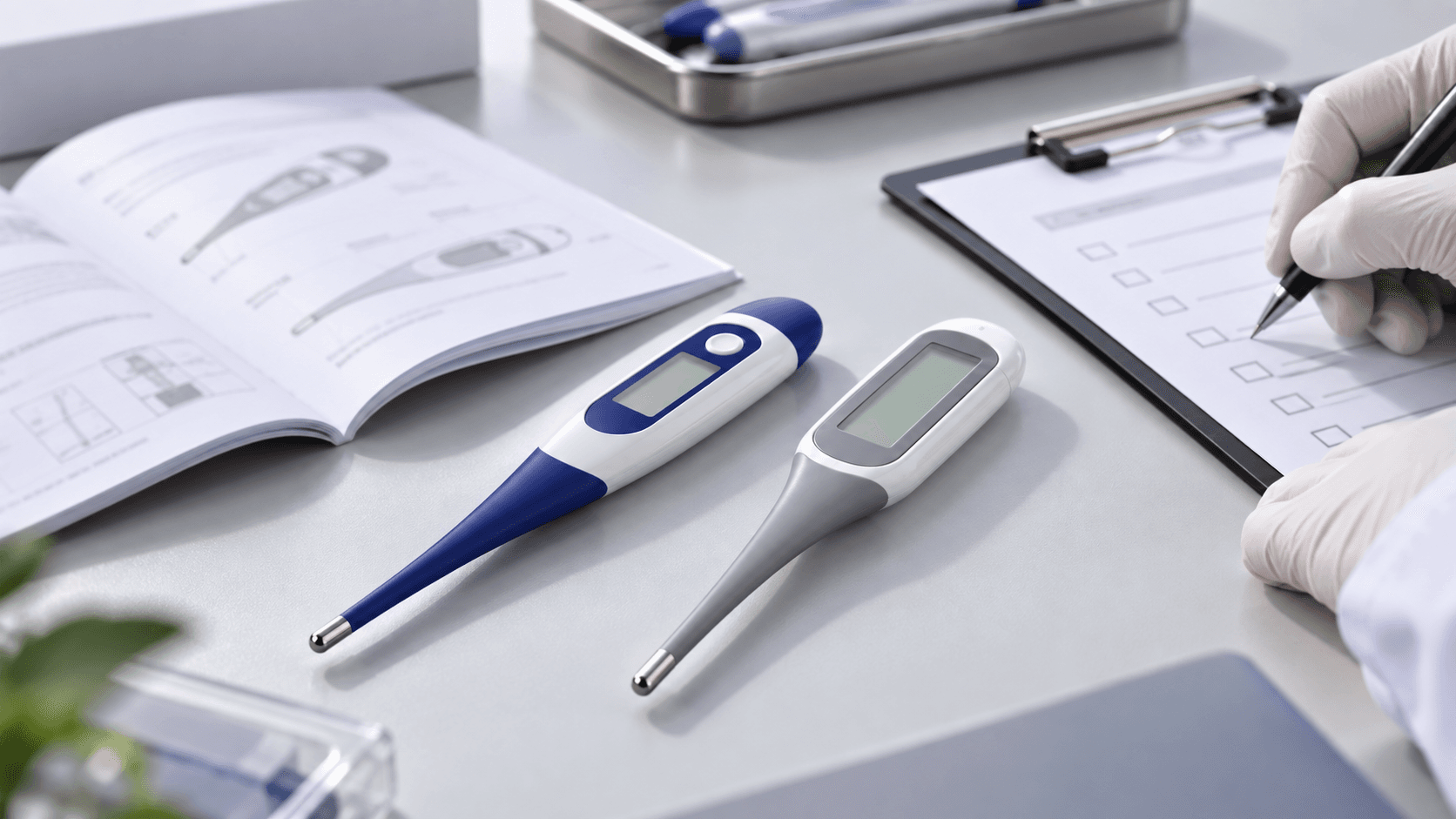 Digital thermometer samples reviewed against manual and checklist documents