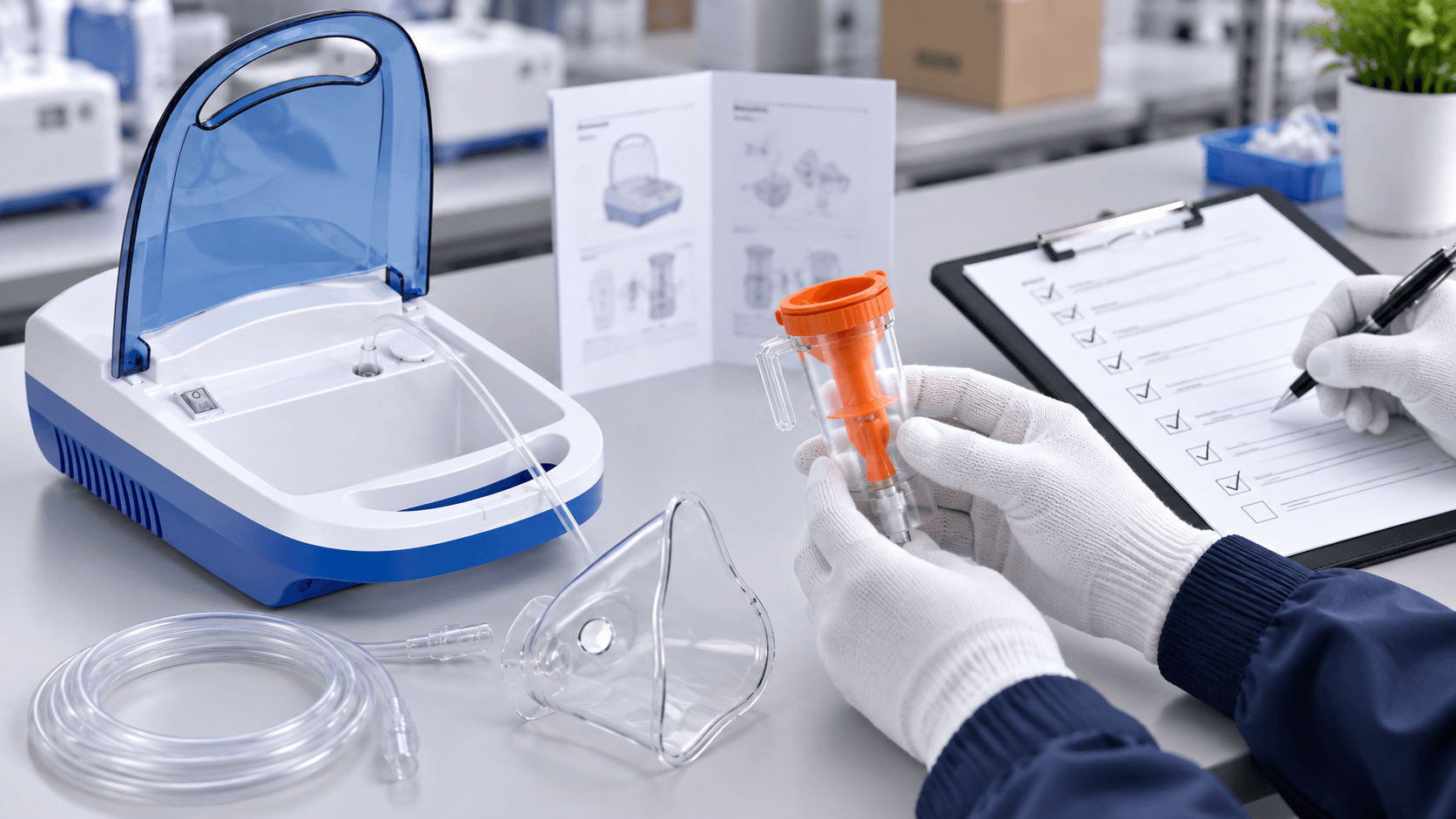 Nebulizer accessory and manual check during OEM sample approval