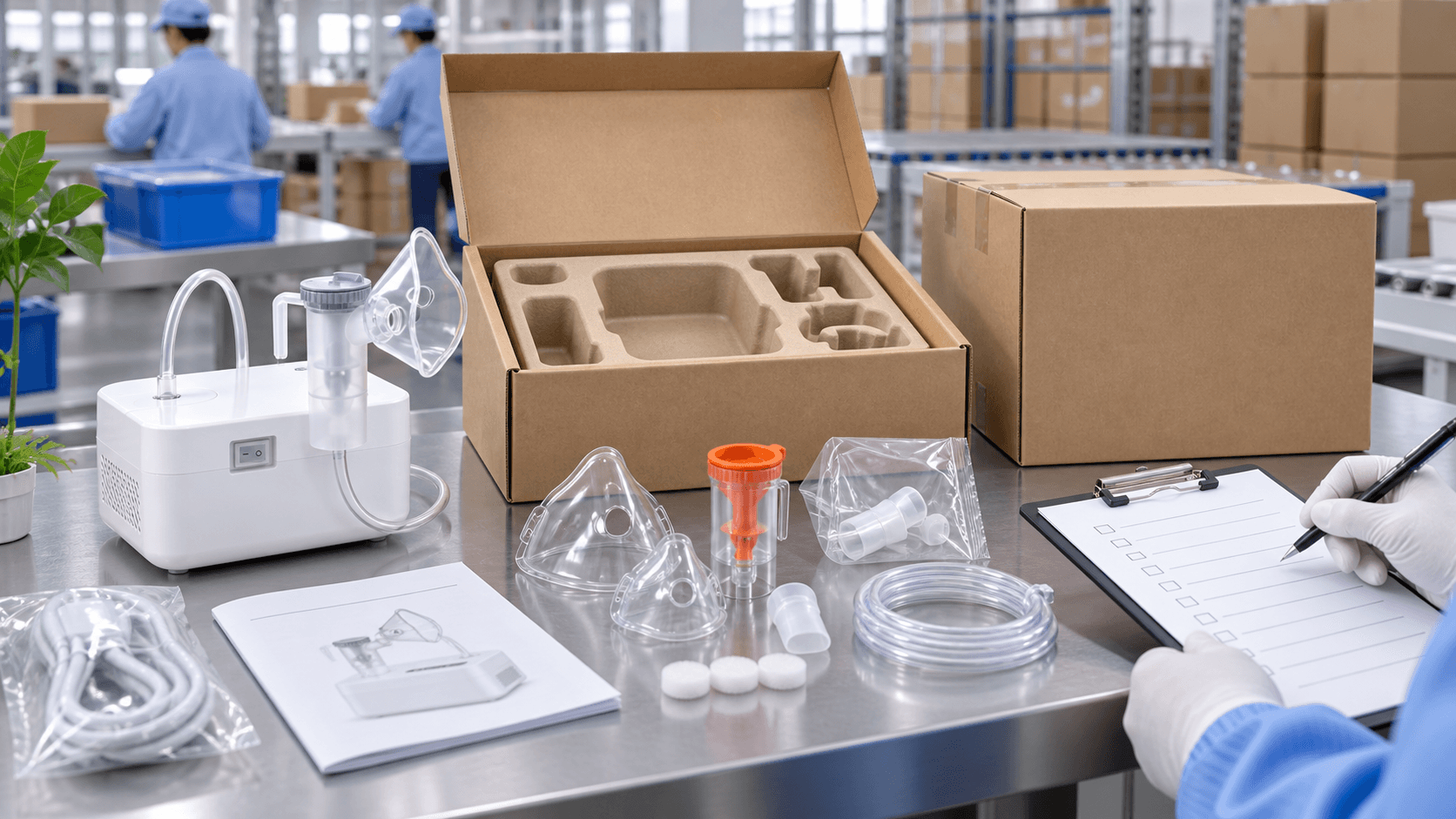 Nebulizer carton and packaging insert reviewed before bulk production