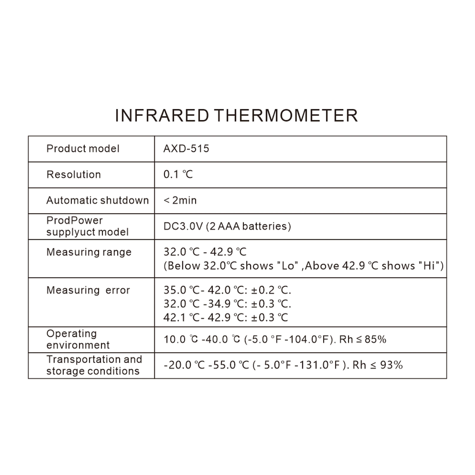 AXD-515 Infrared Thermometer product detail 6