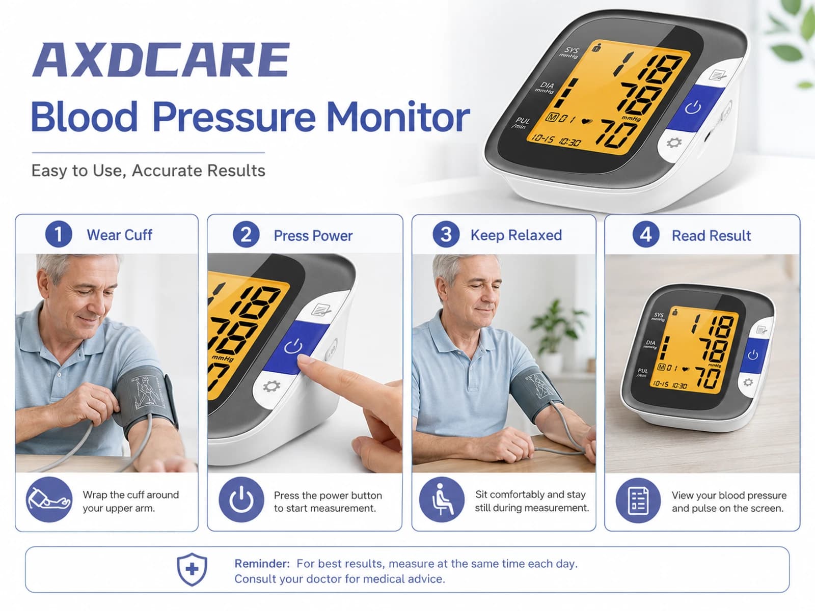 AXD-801 Upper-Arm Blood Pressure Monitor product detail 4