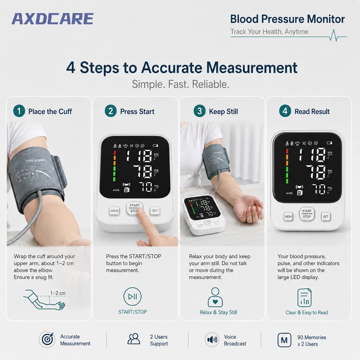 AXD-BP814 LED Arm Blood Pressure Monitor product detail 3