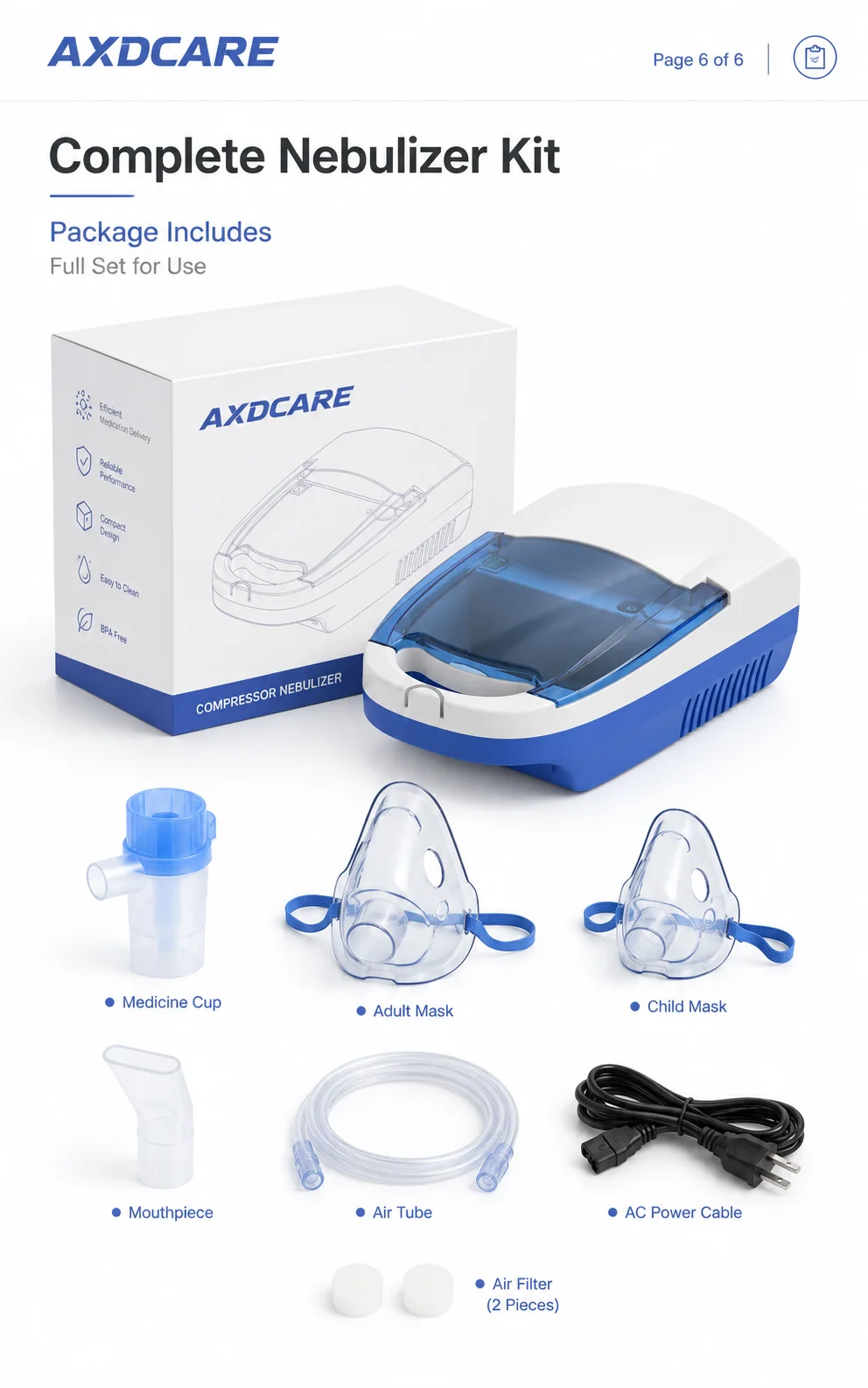AXD-NB301B Medical Compressor Nebulizer product detail 3