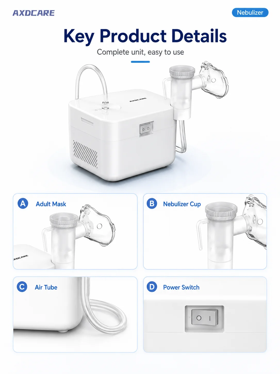 AXD-NB307 Medical Compressor Nebulizer product detail 2