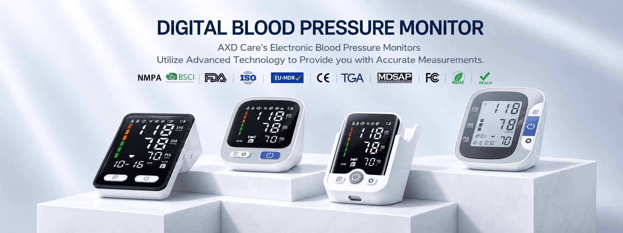 AXD CARE digital blood pressure monitor product line