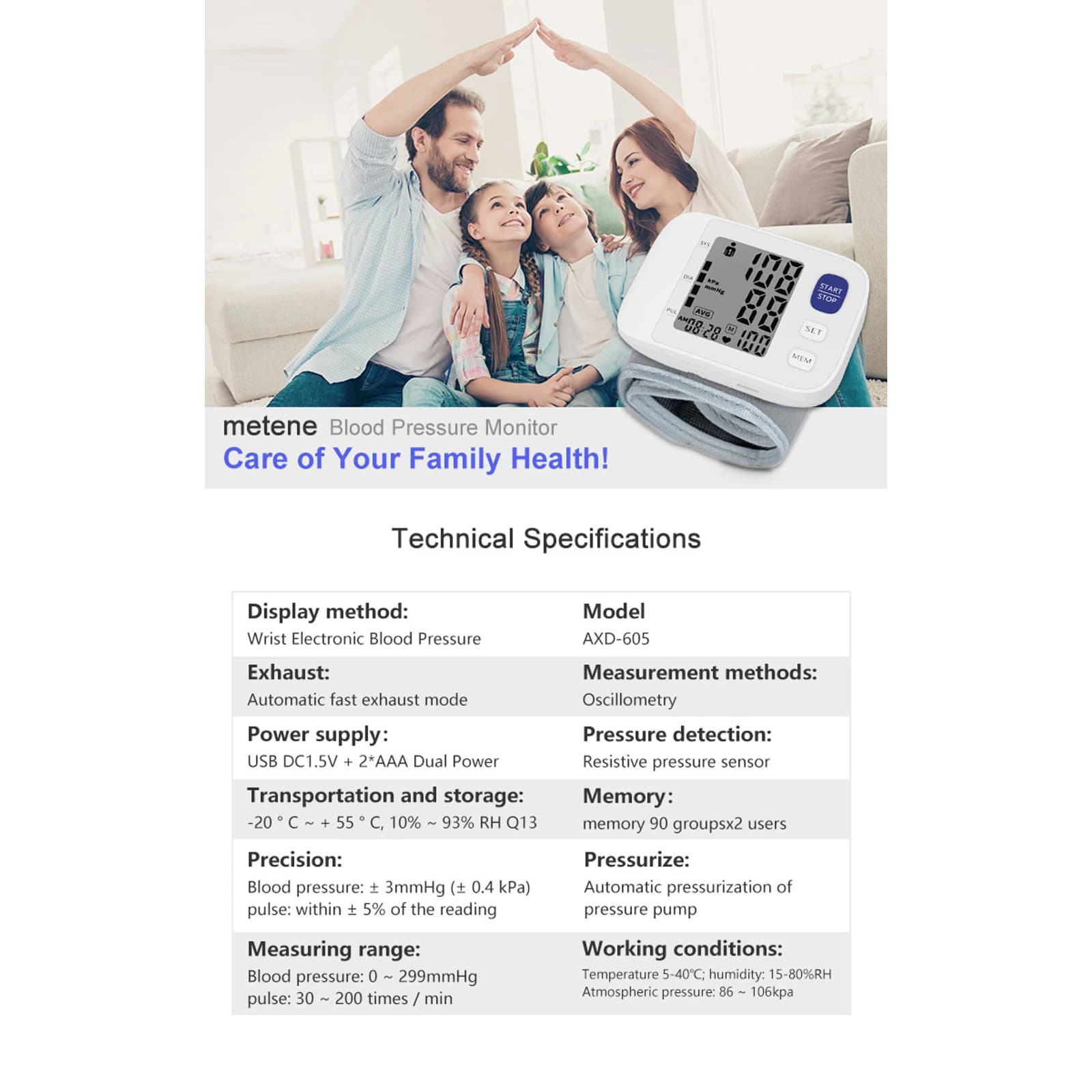 A605 Wrist Blood Pressure Monitor product detail 4