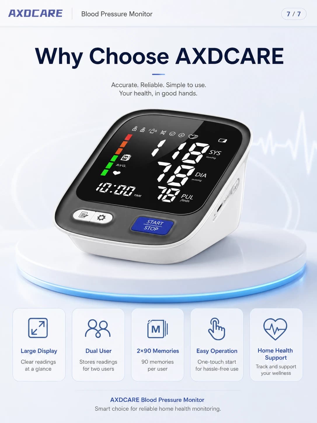 AXD-BP803 LCD Arm Blood Pressure Monitor product detail 3