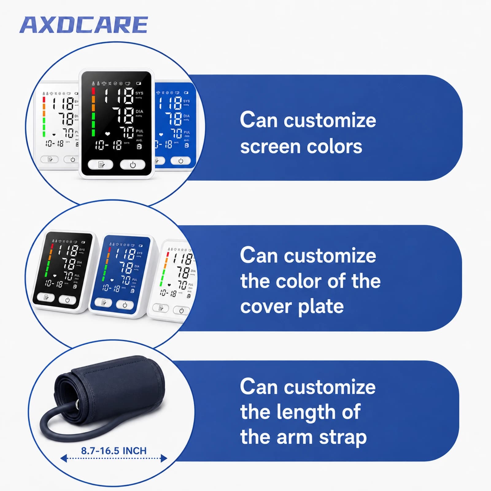 AXD-BP822 LED Upper-Arm Blood Pressure Monitor product detail 2