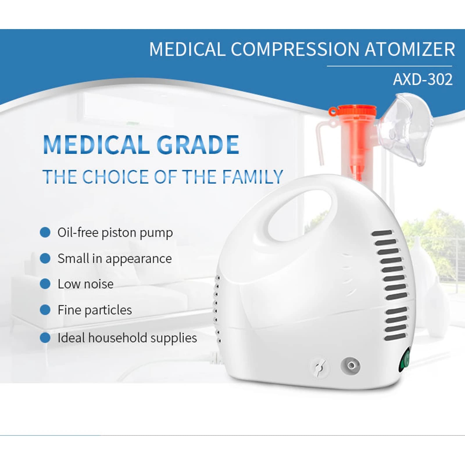 AXD-NB302 Medical Compressor Nebulizer product detail 1